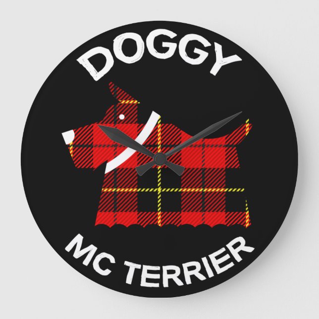 Grande Horloge Ronde Chiens de Terrier écossais | Terriers | Chiens pro (Recto)