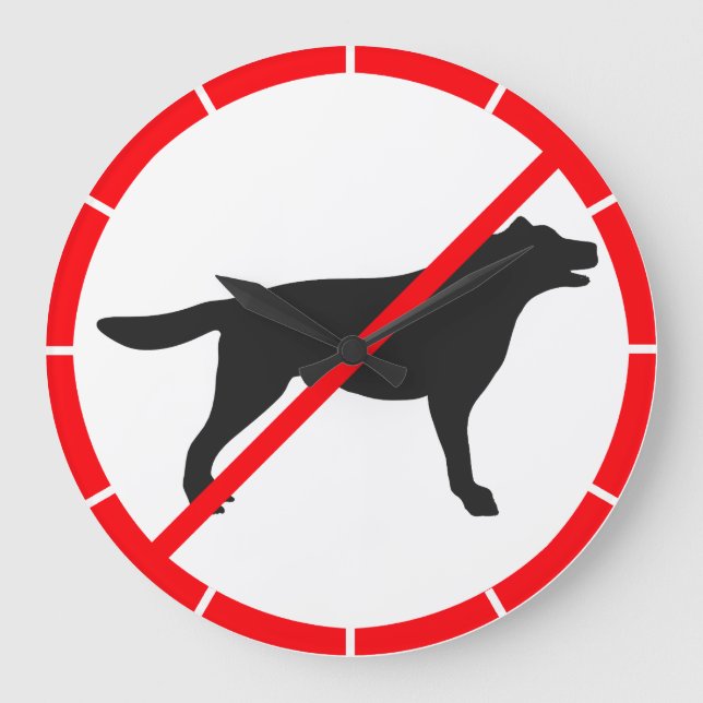 Grande Horloge Ronde Chiens interdits ! (Recto)