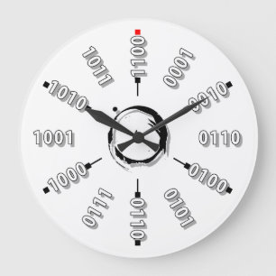 Grande Horloge Ronde Chiffres binaires