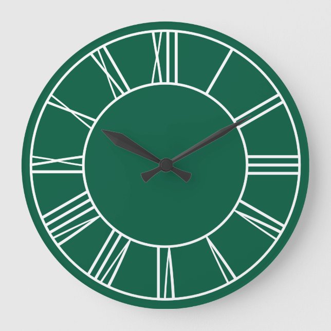 Grande Horloge Ronde Chiffres romains de l'anneau blanc et vert chasseu (Recto)