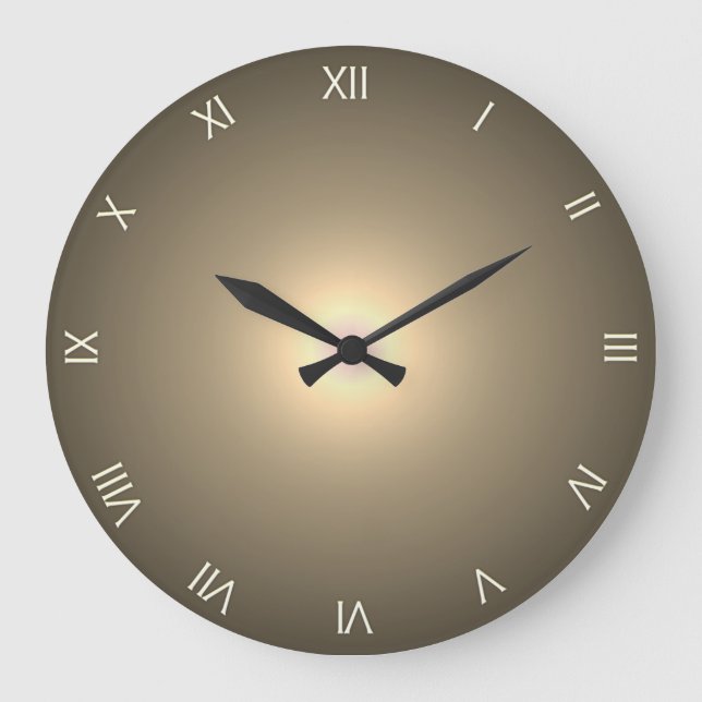 Grande Horloge Ronde Chiffres romains marron (Recto)