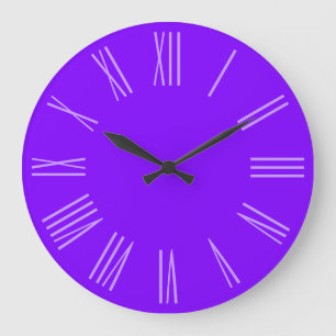 Grande Horloge Ronde Chiffres romains monotones violets