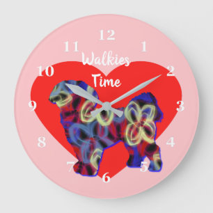 Grande Horloge Ronde Chih Tzu Chien Silhouette Saint Valentin Coeur ros