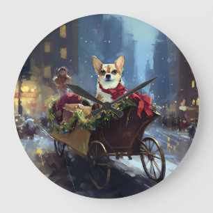 Grande Horloge Ronde Chihuahua période festive de Noël