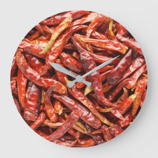 Grande Horloge Ronde Chili Pepper Kitchen Clock