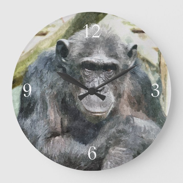 GRANDE HORLOGE RONDE CHIMPANZEES (Recto)