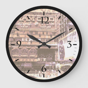 Grande Horloge Ronde Chine Ancienne Montre de rue de Hong Kong ville