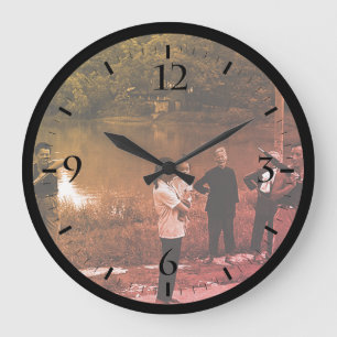 Grande Horloge Ronde Chine vintage Guilin rivière chinois peuple chinoi