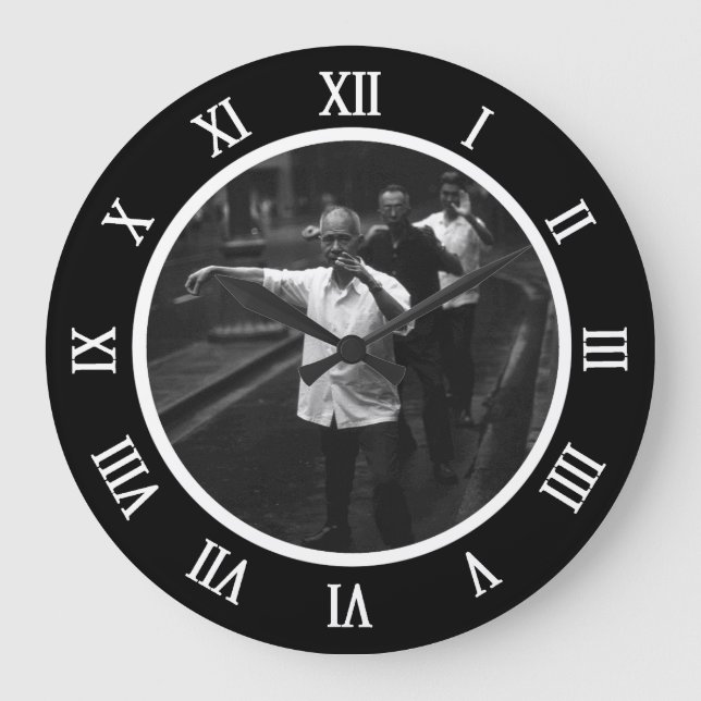 Grande Horloge Ronde Chine vintage Shanghai matin gymnastique Canvas Pr (Recto)