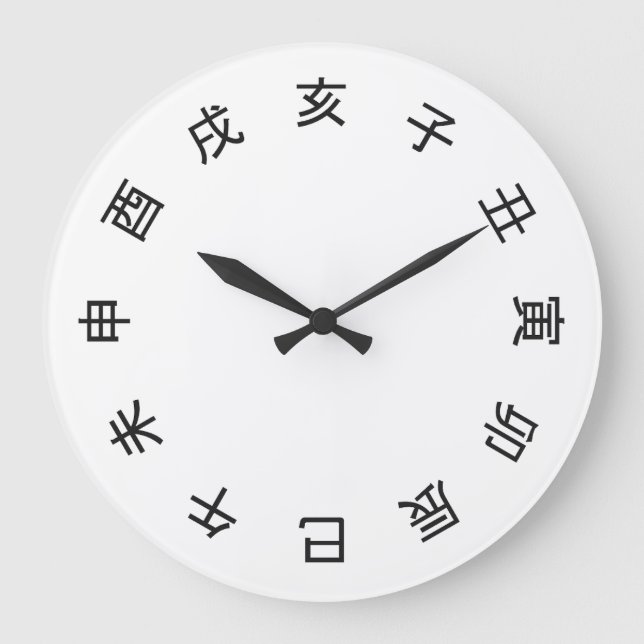 Grande Horloge Ronde Chinese Zodiac Kanji (rotated) Clock -  (Recto)