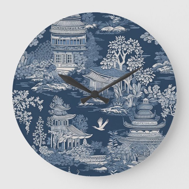 Grande Horloge Ronde Chinoiserie 2 mèche (Recto)