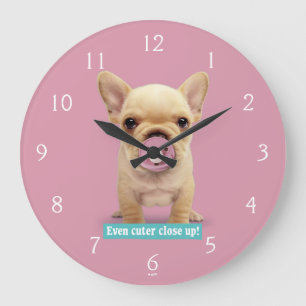 Grande Horloge Ronde Chiot mignon avec Pacificateur