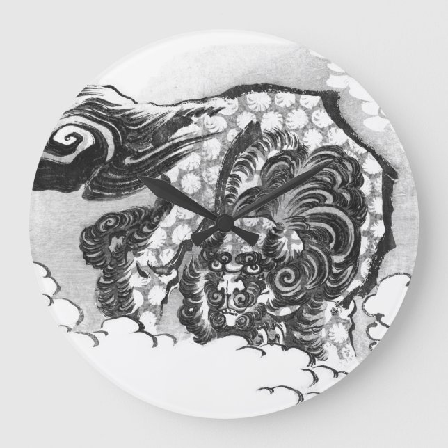 Grande Horloge Ronde Chishi Guardian Lion by Hokusai (Recto)