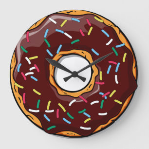 Grande Horloge Ronde Chocolare a glacé Dounut avec arrose