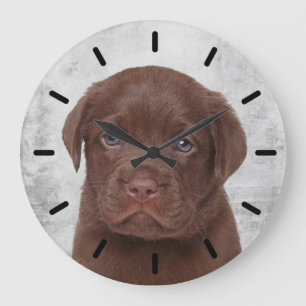 Grande Horloge Ronde Chocolat Labrador