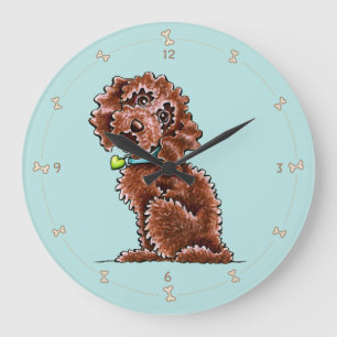 Grande Horloge Ronde Chocolat Poodé Mélanger Côté