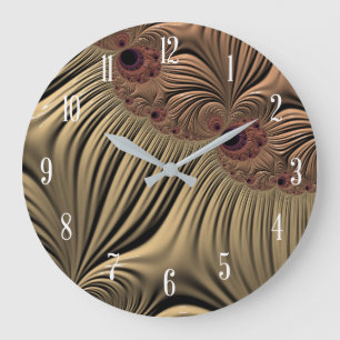 Grande Horloge Ronde Chocolate Coffee Color with Numbers