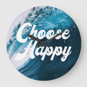 Grande Horloge Ronde Choisissez Heureux