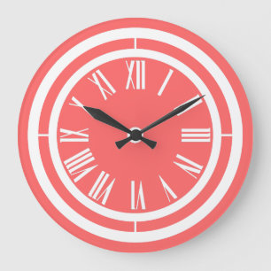 Grande Horloge Ronde Choisissez Votre Couleur Principale - Chiffres Rom