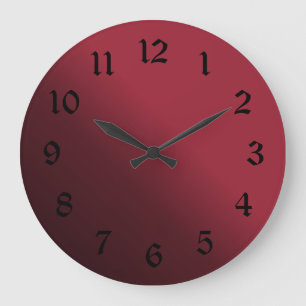 Grande Horloge Ronde Choix de couleur rouge ombre inférieure gauche fon