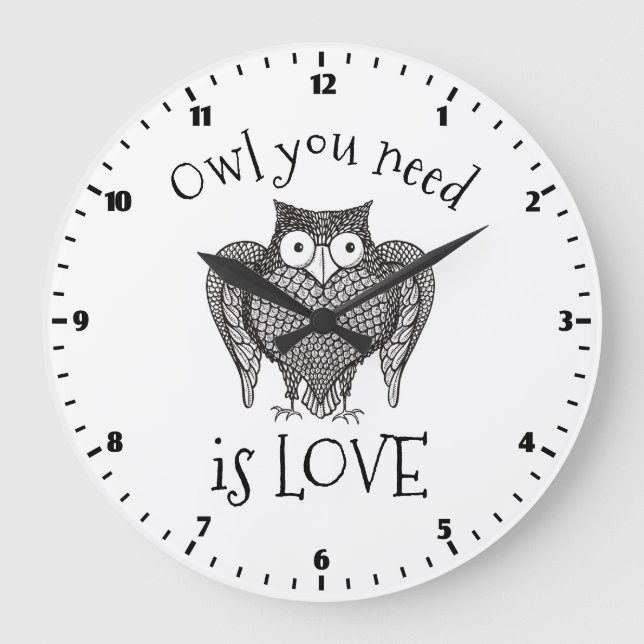 Grande Horloge Ronde Chouette dont vous avez besoin (Recto)