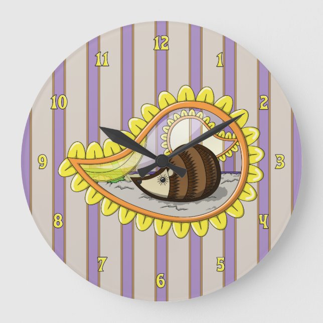 Grande Horloge Ronde Chrissy l'horloge du hérisson (Recto)