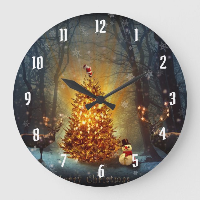 Grande Horloge Ronde Christmas Forest. (Recto)