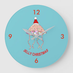 Grande Horloge Ronde Christmas Party Jellyfish Wall Clock
