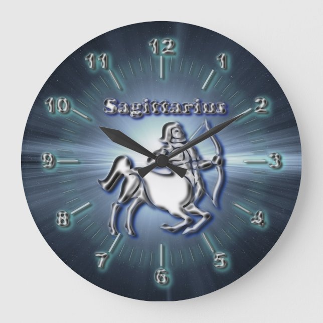 Grande Horloge Ronde Chrome Sagittarius (Recto)