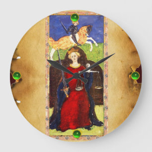 GRANDE HORLOGE RONDE CIBLES DE RENAISSANCE ANTIQUE 8 / JUSTICE