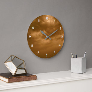 Grande Horloge Ronde Ciel Brown nuageux