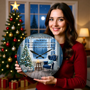 Grande Horloge Ronde Ciel de Noël Chaise Vide