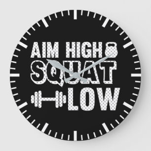 Grande Horloge Ronde Cim High Squat Low - Gym entraînement Motivational