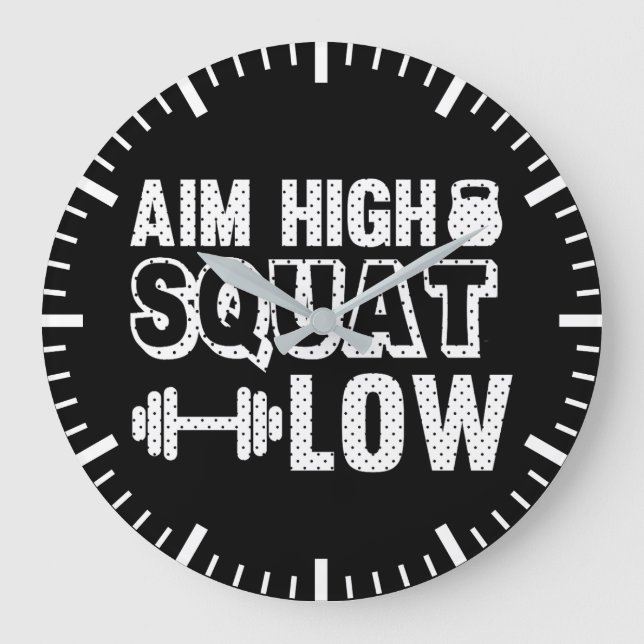 Grande Horloge Ronde Cim High Squat Low - Gym entraînement Motivational (Recto)