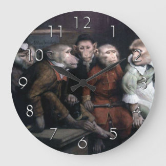 Grande Horloge Ronde Cinq singes fantaisistes