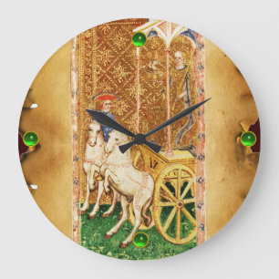 GRANDE HORLOGE RONDE CIOTS DE RENAISSANCE ANTIQUE 7 /LE CHARIOT