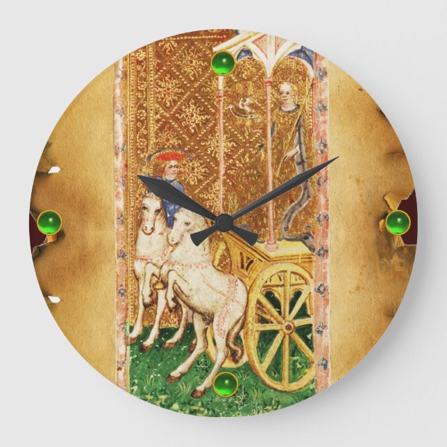 GRANDE HORLOGE RONDE CIOTS DE RENAISSANCE ANTIQUE 7 /LE CHARIOT (Recto)