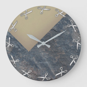 Grande Horloge Ronde Ciseaux de papier rocheux