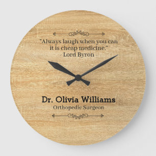 Grande Horloge Ronde Citation de désignation de nom de médecin moderne 