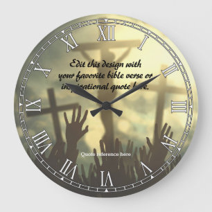 Grande Horloge Ronde Citation De La Bible Religieuse Personnalisée Vers