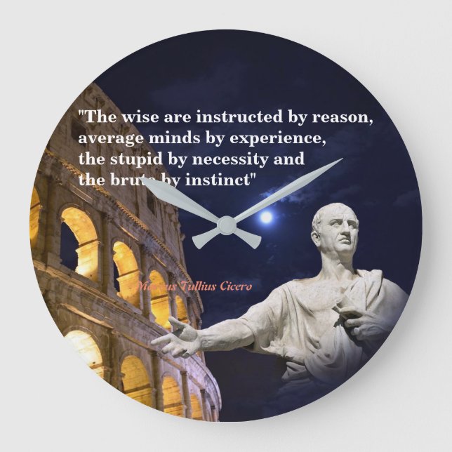 Grande Horloge Ronde Citation De Marcus Tullius Cicero (Recto)