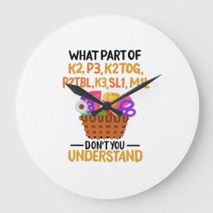 Grande Horloge Ronde Citation de tricot drôle