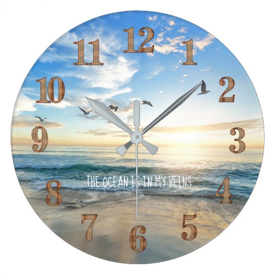 Grande Horloge Ronde Citation Sur La Vie Marine Des Mers Tropicales Zazzle Fr