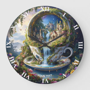 Grande Horloge Ronde Cité des tasses ornées Fantastique Mignonne