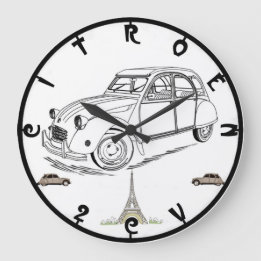 Grande Horloge Ronde Citroen 2CV Image Wall Clock