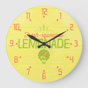 Grande Horloge Ronde Citronade fraîche taillée