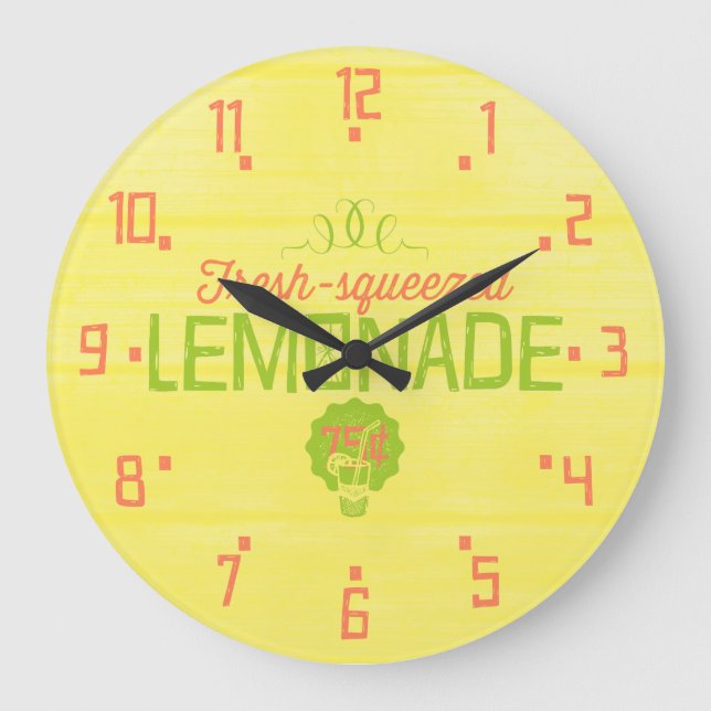 Grande Horloge Ronde Citronade fraîche taillée (Recto)