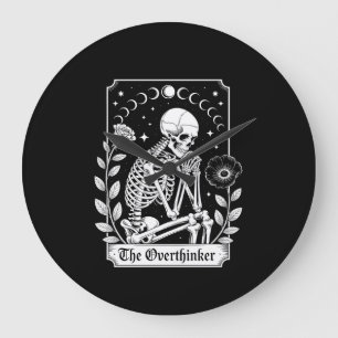 Grande Horloge Ronde Citrouille Halloween Squelette Gothique Sombre Réf