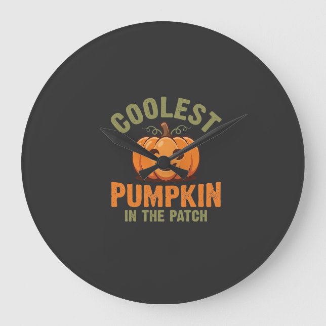 Grande Horloge Ronde Citrouille la plus cool du patch Design Halloween (Recto)