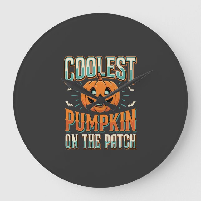 Grande Horloge Ronde Citrouille la plus cool sur le patch Design Hallow (Recto)